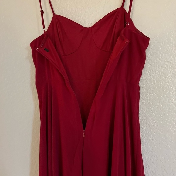 Cause for Commotion Red Pleated Bustier Maxi Dress - Picture 9 of 9